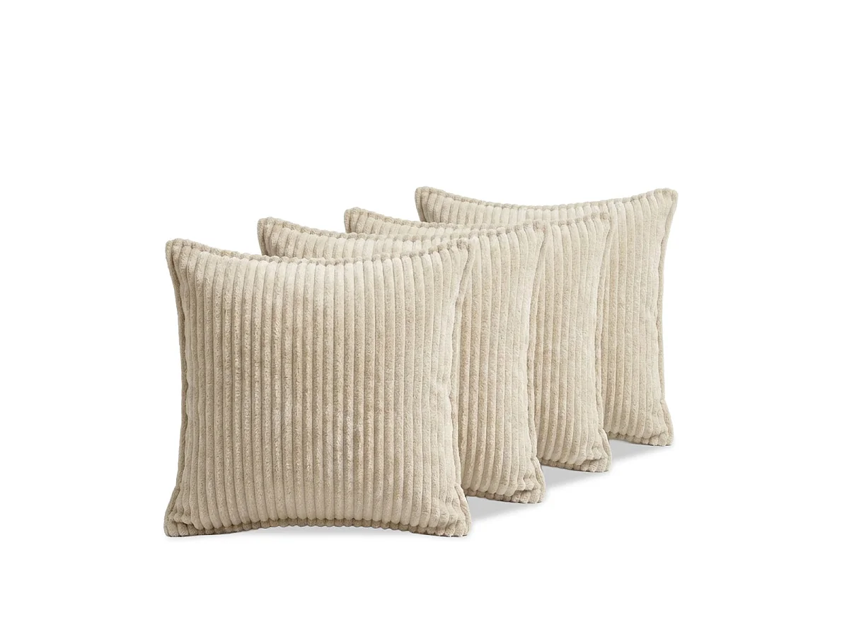 Lot de 2 coussins velours côtelé MALO 40x40cm - Beige