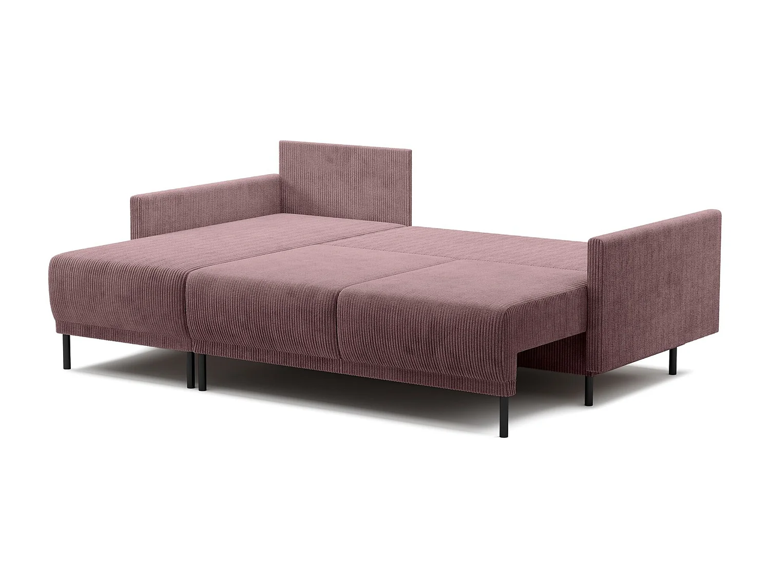 Canapé d'angle convertible avec coffre – Velours côtelé – Universel – Violet – HAMIEL