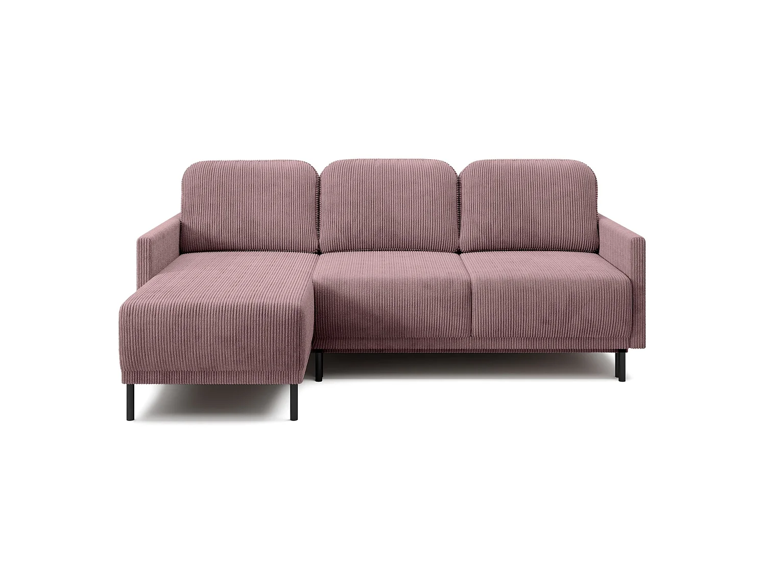 Hoekbank met slaapfunctie & opbergruimte – Corduroy – Universeel – Paars – HAMIEL