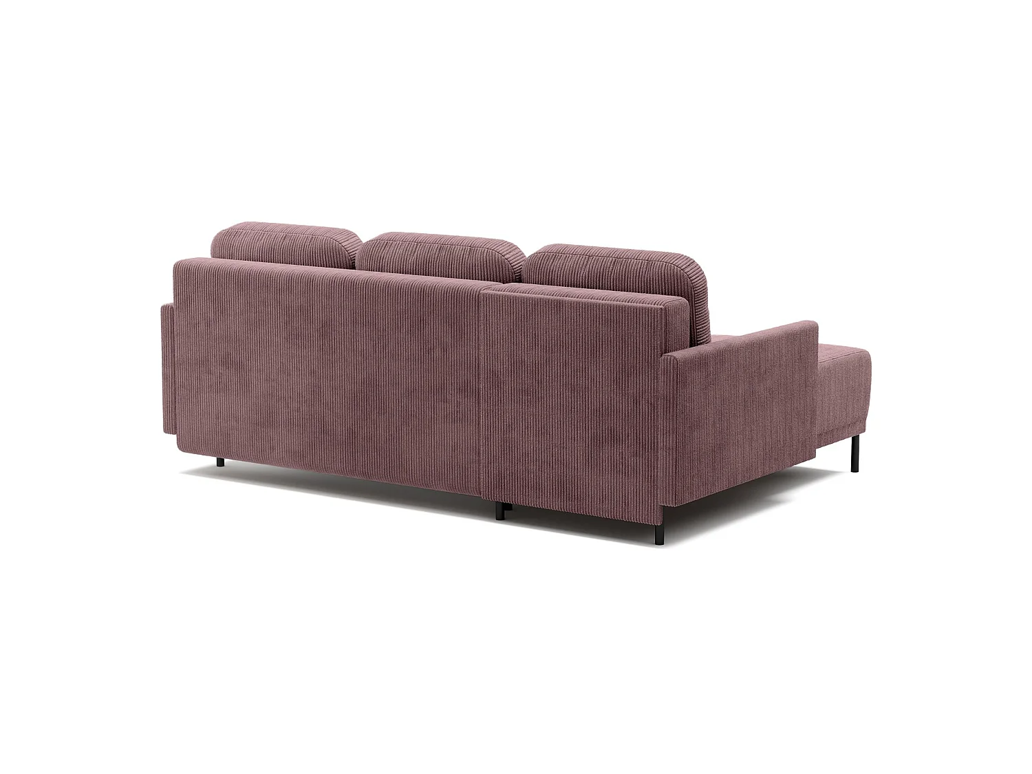 Hoekbank met slaapfunctie & opbergruimte – Corduroy – Universeel – Paars – HAMIEL