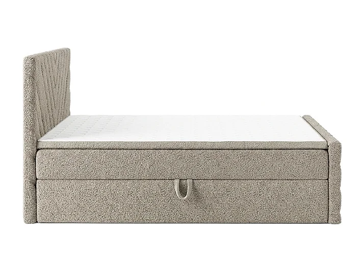 Lit rembourré moderne TOGO avec coffre de rangement pour literie 120x200 cm en tissu CENTAUR 3 beige