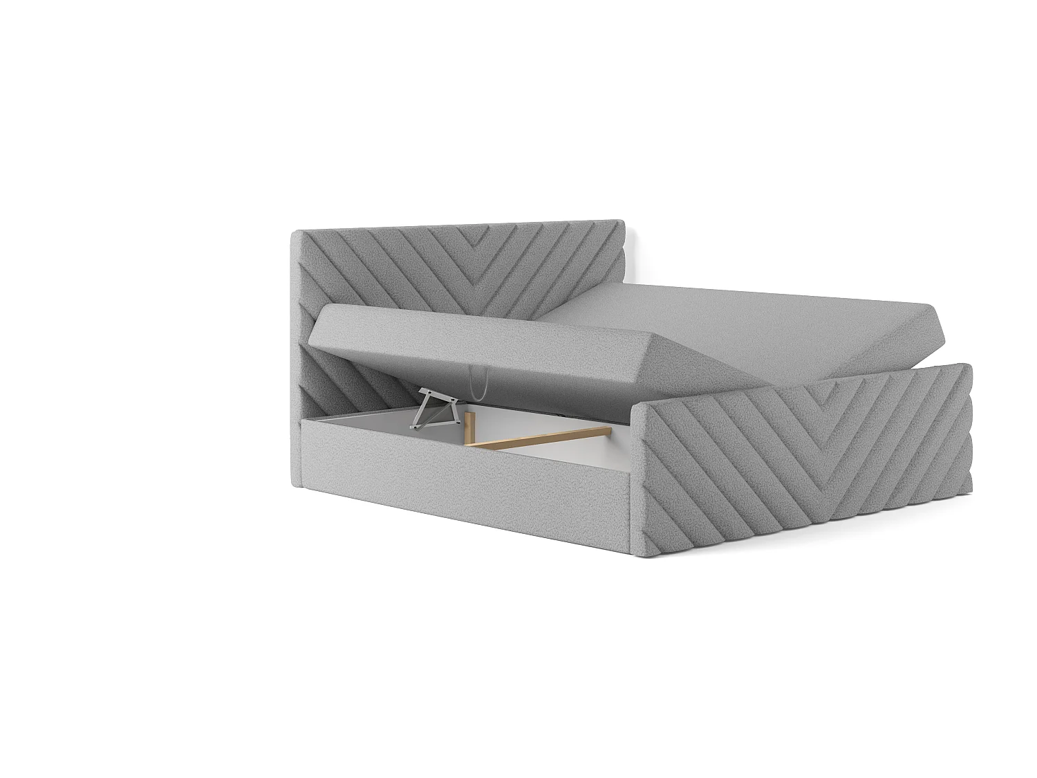 Lit rembourré moderne TOGO avec coffre 160x200 cm en tissu  CENTAUR 14 gris