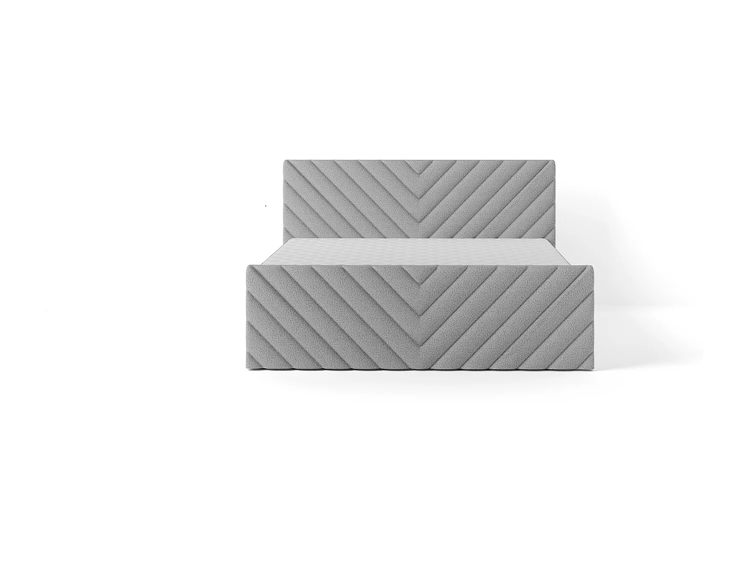 Lit rembourré moderne TOGO avec coffre 200x200 cm en tissu  CENTAUR 14 gris