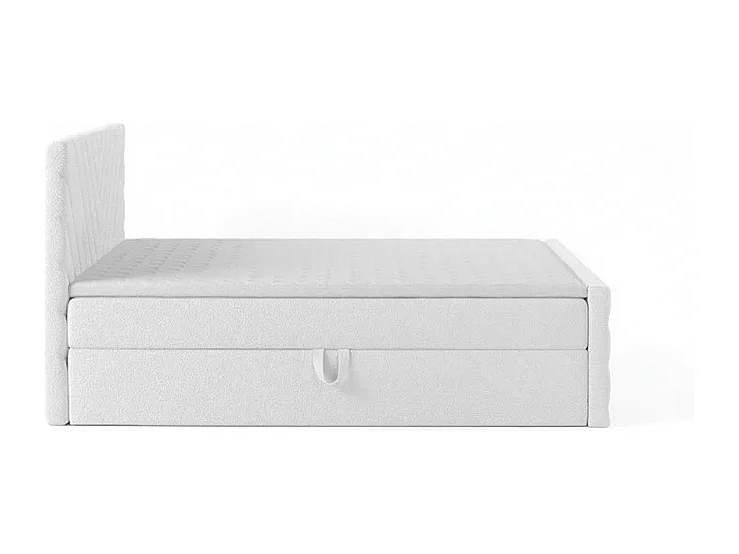 Lit rembourré moderne TOGO avec coffre de rangement pour literie 160x200 cm en tissu CENTAUR 1 blanc