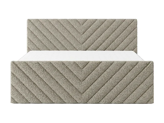 Lit rembourré moderne TOGO avec coffre de rangement pour literie 140x200 cm en tissu CENTAUR 3 beige