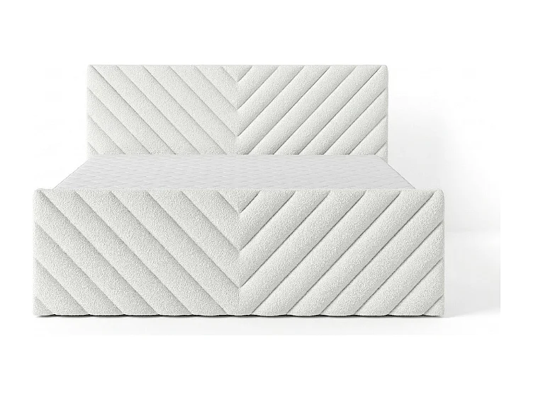 Lit rembourré moderne TOGO avec coffre de rangement pour literie 120x 200 cm en tissu CENTAUR 1 blanc