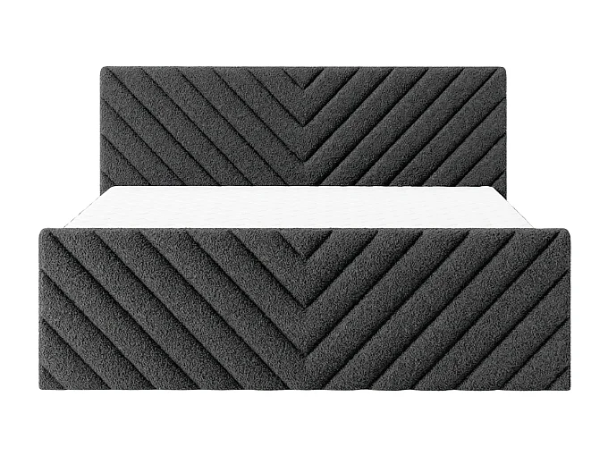 Lit rembourré moderne TOGO avec coffre 180x200 cm en tissu LAMBI 13 noir