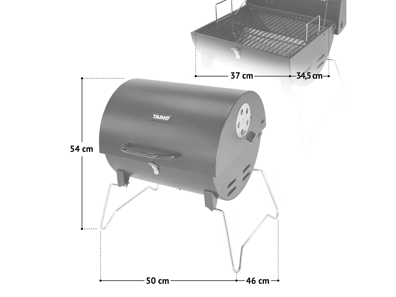 TAINO CHAROX Barbecue au charbon de bois portable barbecue de table compact barbecue de camping pour balcon avec bac à charbon