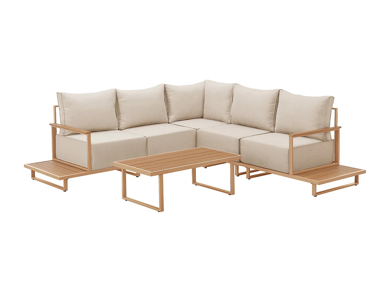 Salon de Jardin Ensemble de Lounge Extérieur Modulaire Coussins de 25 cm d'Épaisseur Beige