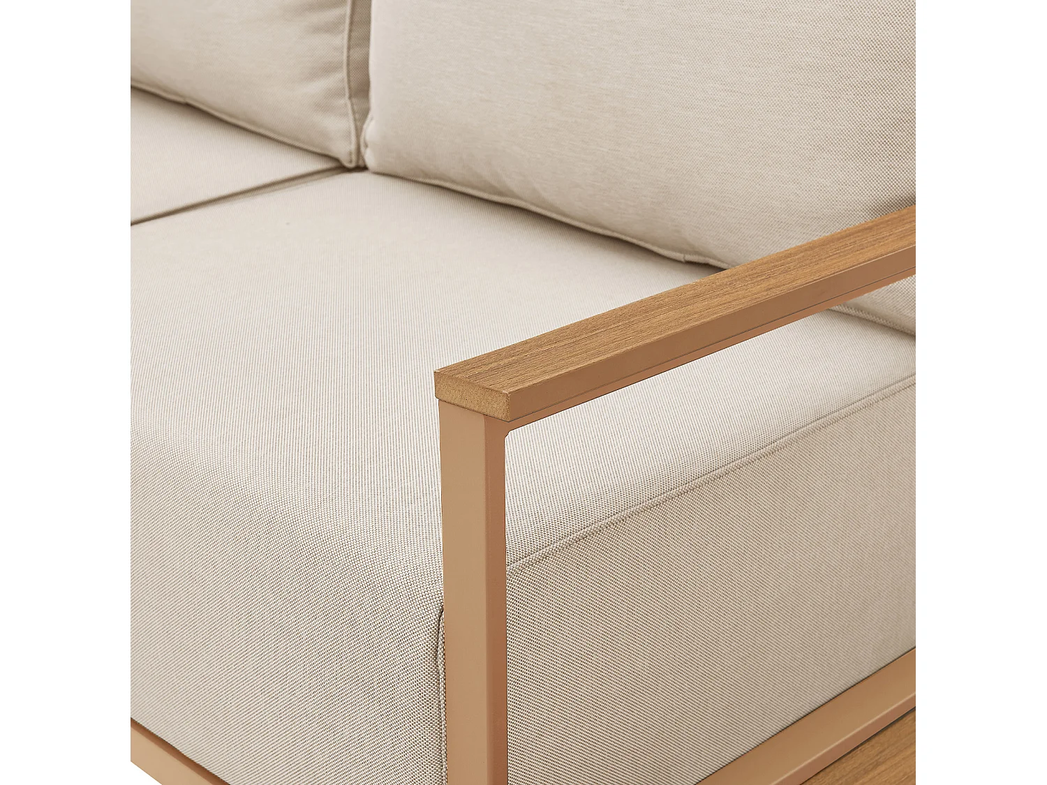 Salon de Jardin Ensemble de Lounge Extérieur Modulaire Coussins de 25 cm d'Épaisseur Beige