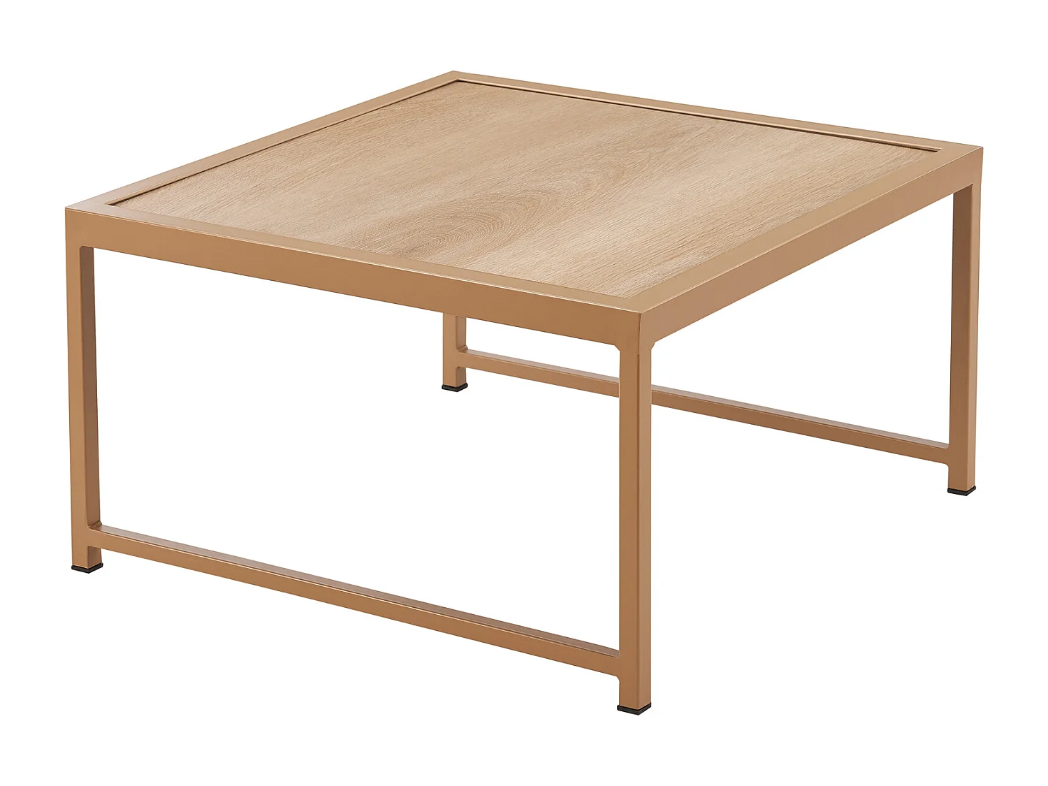 Salon de jardin en résine tressée Canapé d'angle modulable Table Coussins inclus Beige