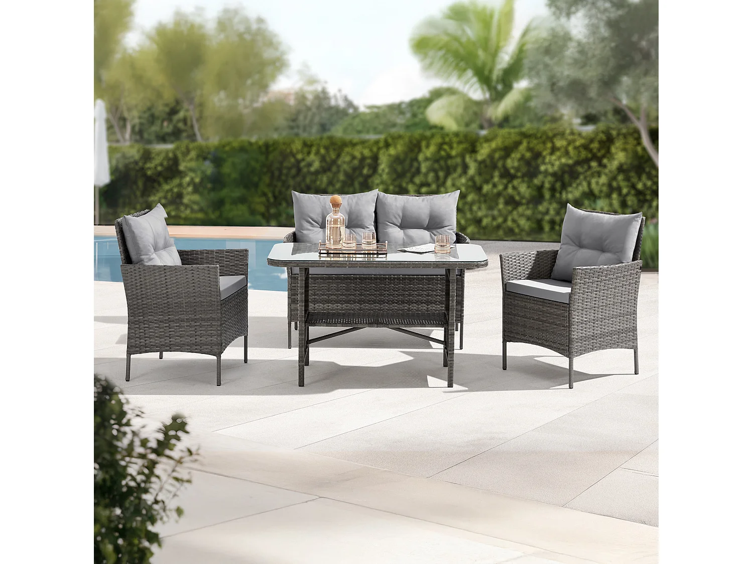 4-teiliges Gartenmöbel Set DALLAS