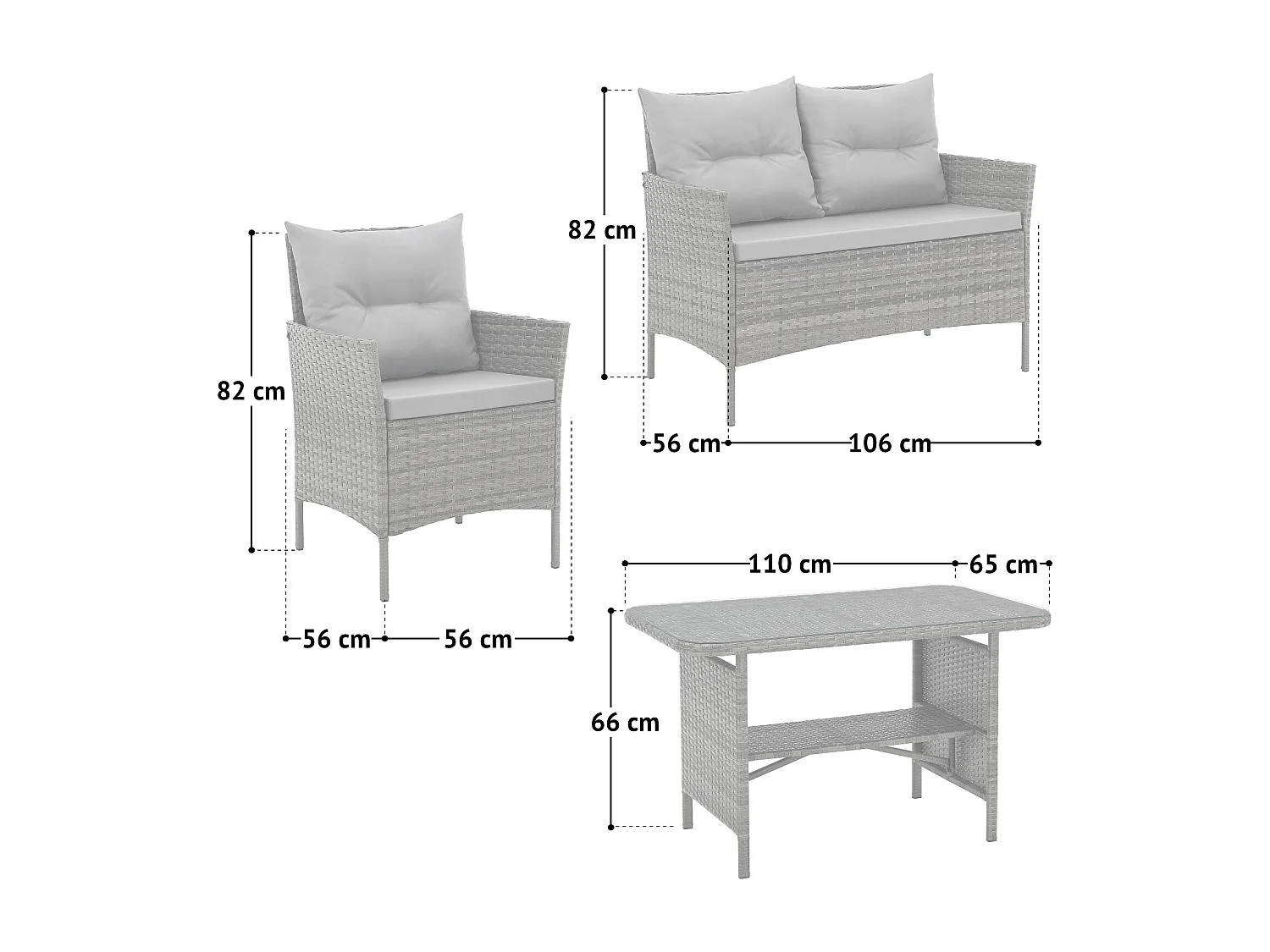 4-teiliges Gartenmöbel Set DALLAS