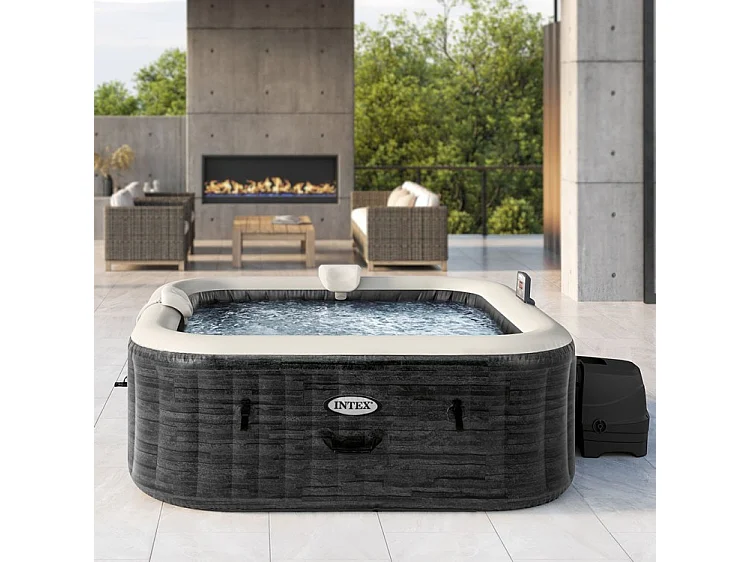 Spa gonflable Intex Pure Spa Ardoise 6 places - emplacement cartouches S2