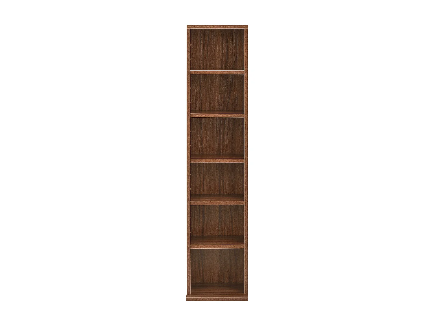 Estantería de torre para CD/DVD con 6 baldas 90 x 20 x 20 cm MDF melaminado efecto nogal 03_0001678