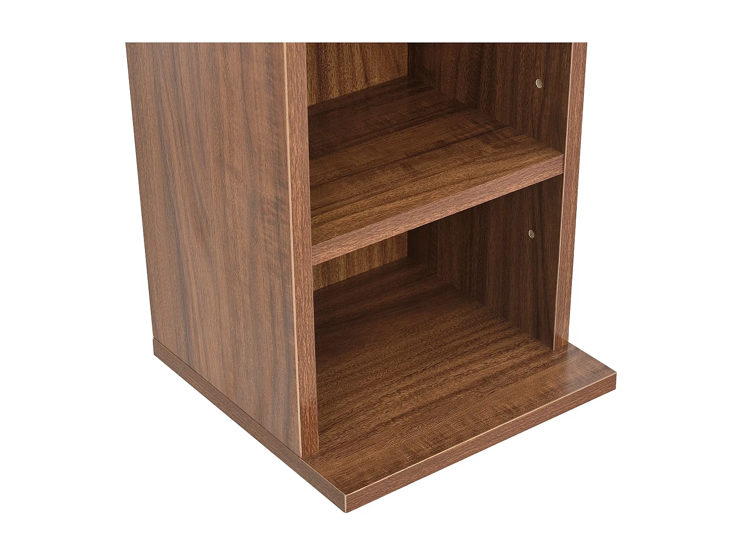 Estantería de torre para CD/DVD con 6 baldas 90 x 20 x 20 cm MDF melaminado efecto nogal 03_0001678
