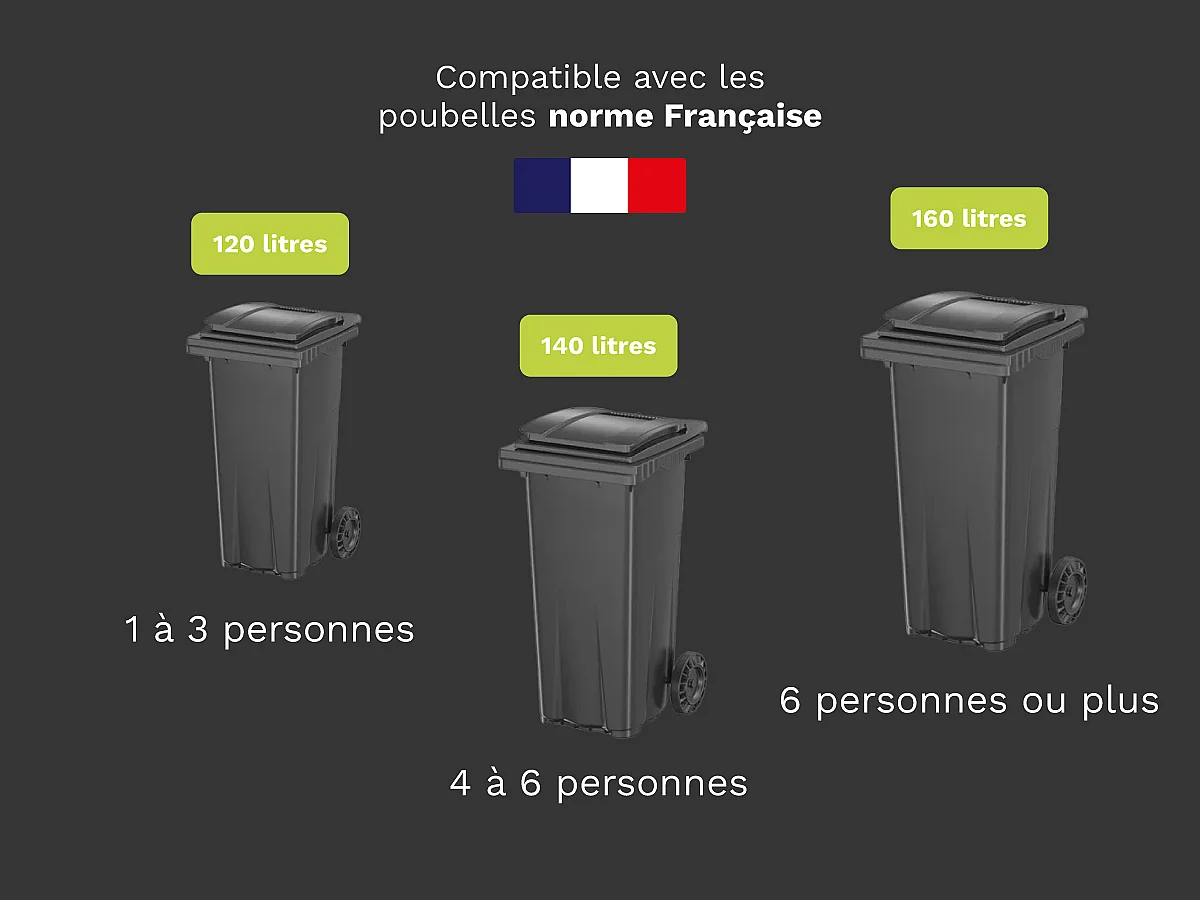 Cache Poubelle Exterieur | 160 x 80 x 122 cm | Métal (Acier galvanisé) | Couleur Anthracite | Abri Poubelle Exterieur Double