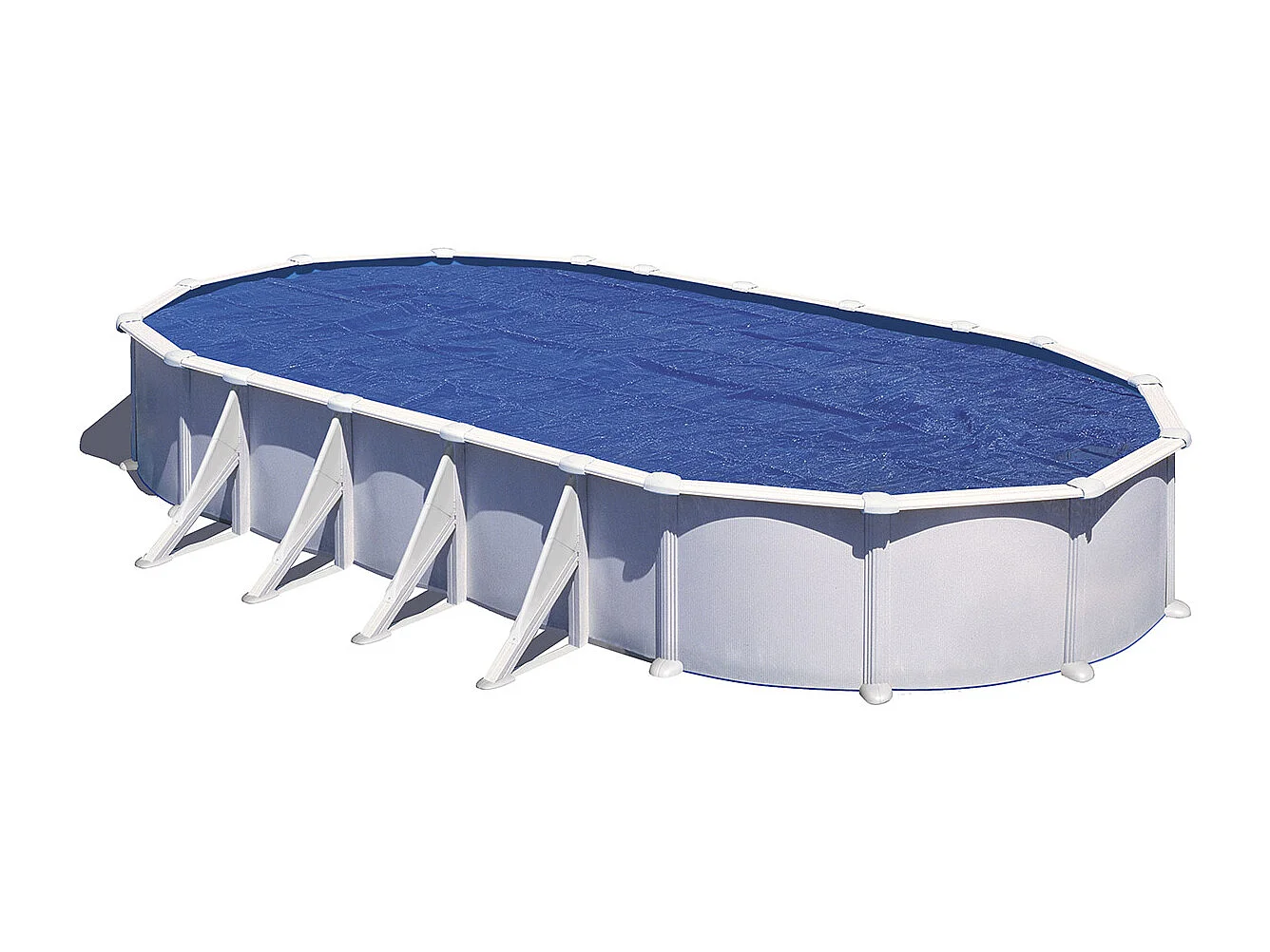 Bâche à bulles pour piscine acier ovale GRE 6,10 x 3,75 m - 180 microns
