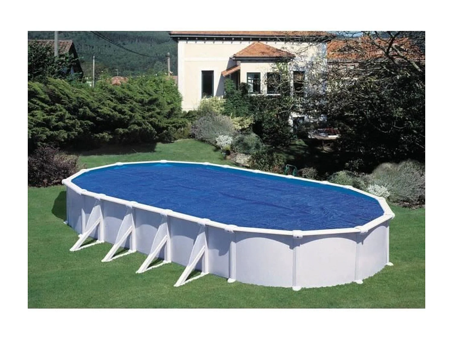 Bâche à bulles pour piscine acier ovale GRE 5 x 3 m - 180 microns