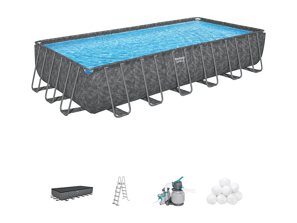 Piscine tubulaire rectangulaire Bestway APX 365 7,32 x 3,66 x 1,32 m + Filtration + Accessoires