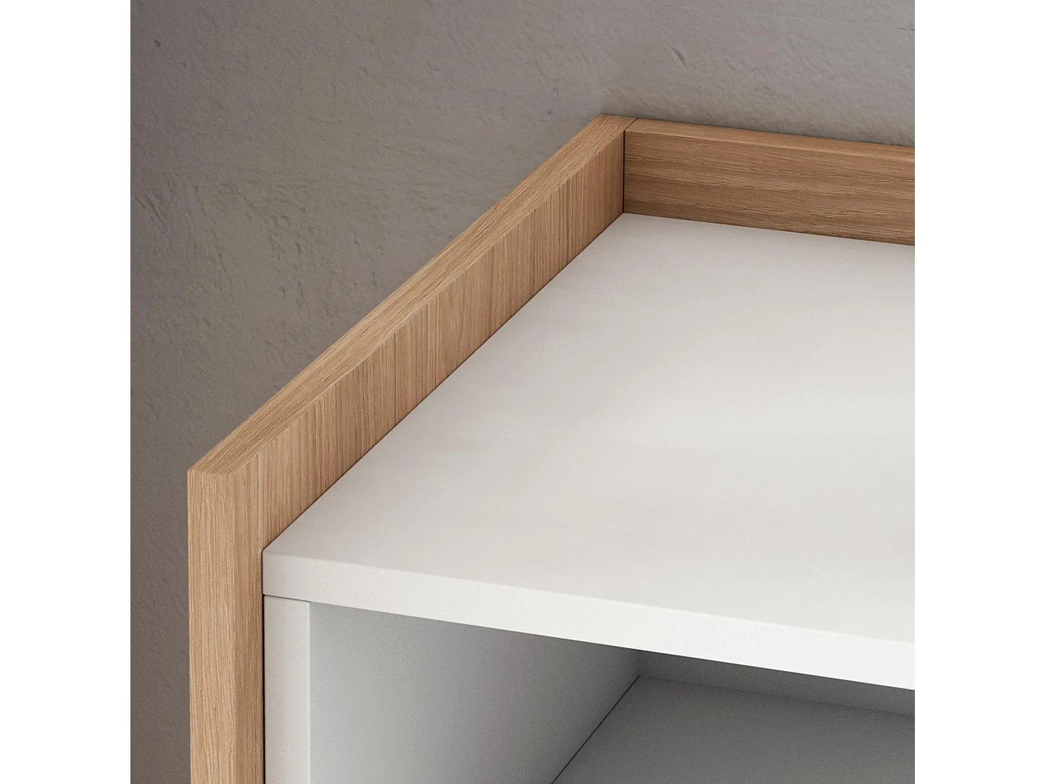 Buffet salon et cuisine, 156x80x37 cm, 3 Portes, Meuble chaussure, Blanc et Chêne Soft