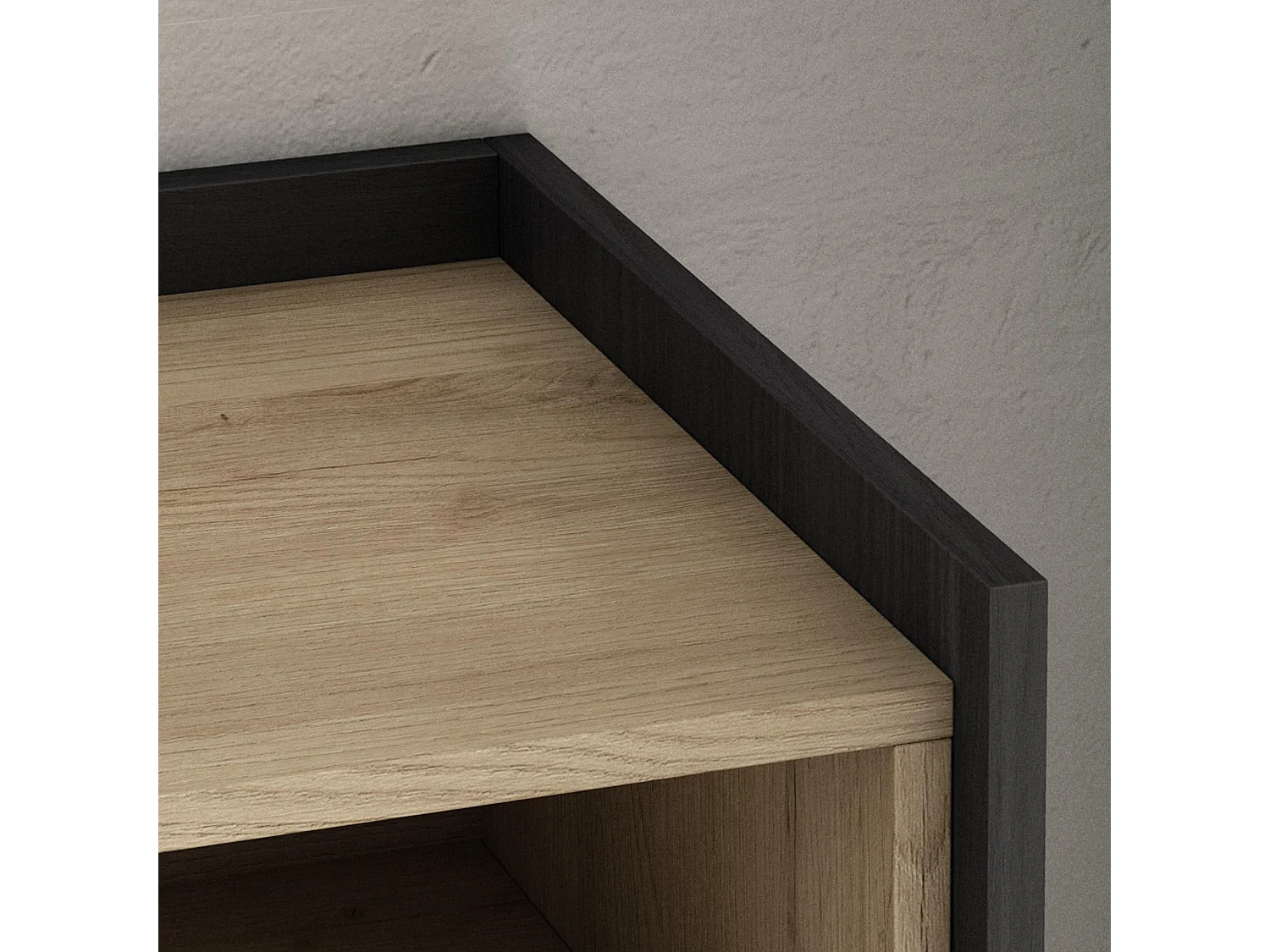 TV-Schrank, Lowboard, 207x50x37 cm, Für TV-Geräte bis zu 80", Elektrokamin., Eiche Schwarz