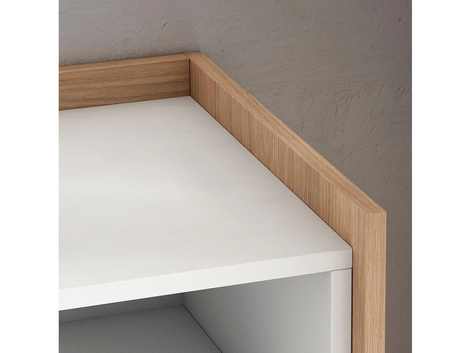 TV-Schrank, Lowboard, 207x50x37 cm, Für TV-Geräte bis zu 80", Fernsehtisch, Weiß und Eiche Soft