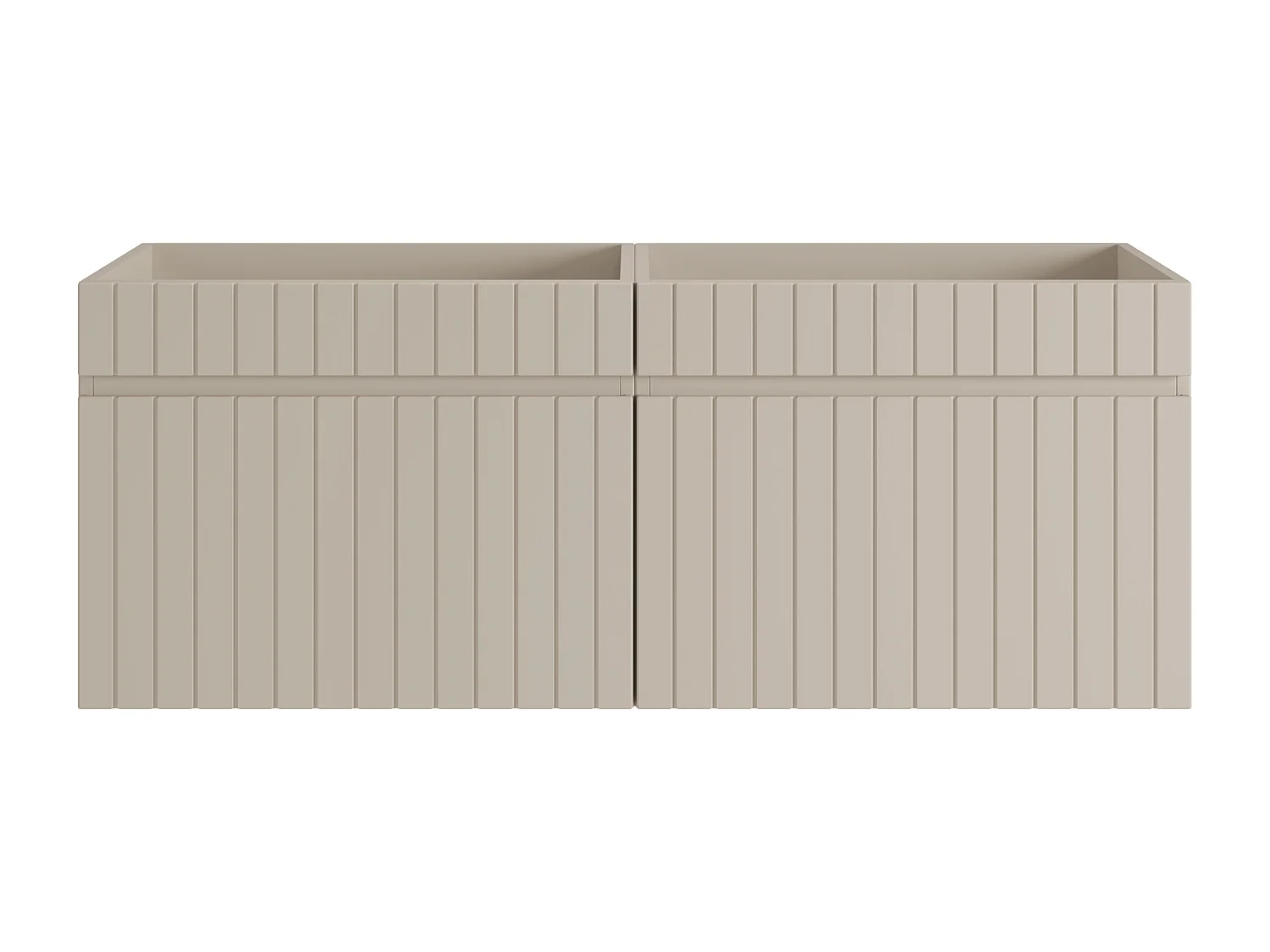 Meuble sous vasque suspendu strié beige - 120 cm - SATARA