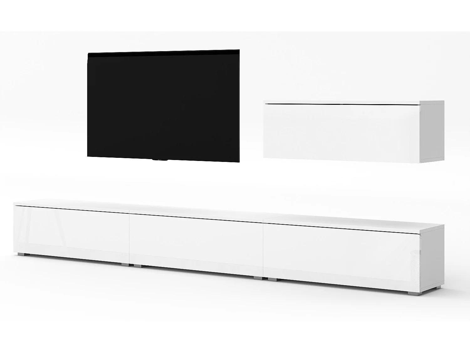 AX LIVING Meuble mural Loriano IV 300 cm blanc mat/brillant