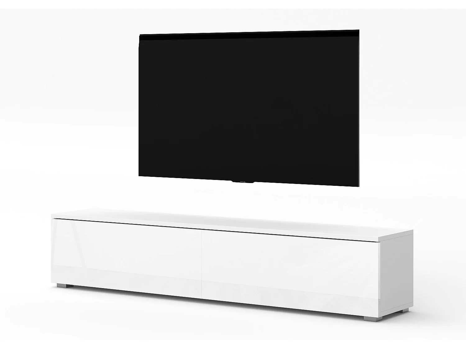 AX LIVING TV Board Loriano 180 cm Fernsehschrank weiß Matt/Hochglanz