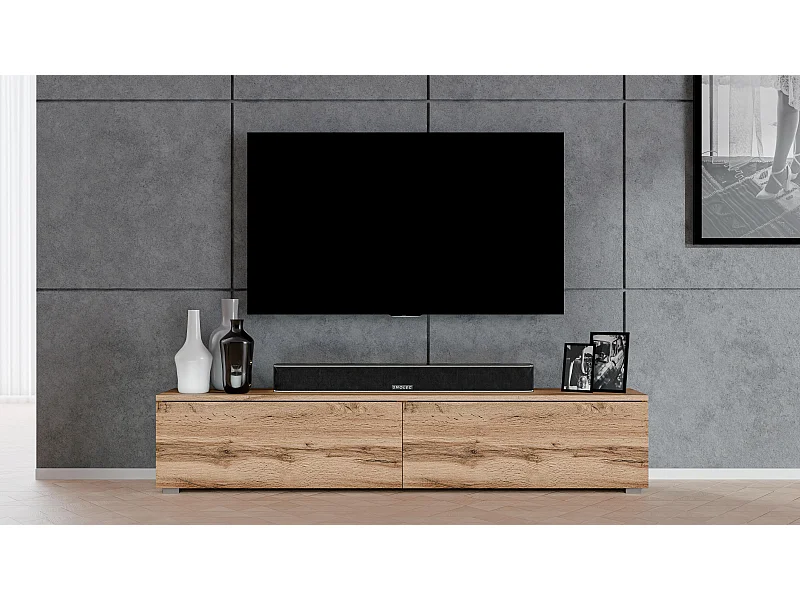AX LIVING TV Board Loriano 180 modernes Designer Lowboard Eiche Wotan