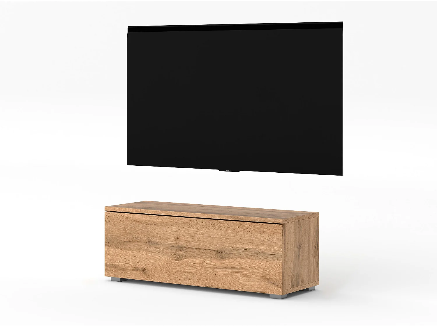 AX LIVING TV Board Loriano 100 cm breit braunes Lowboard Eiche Wotan