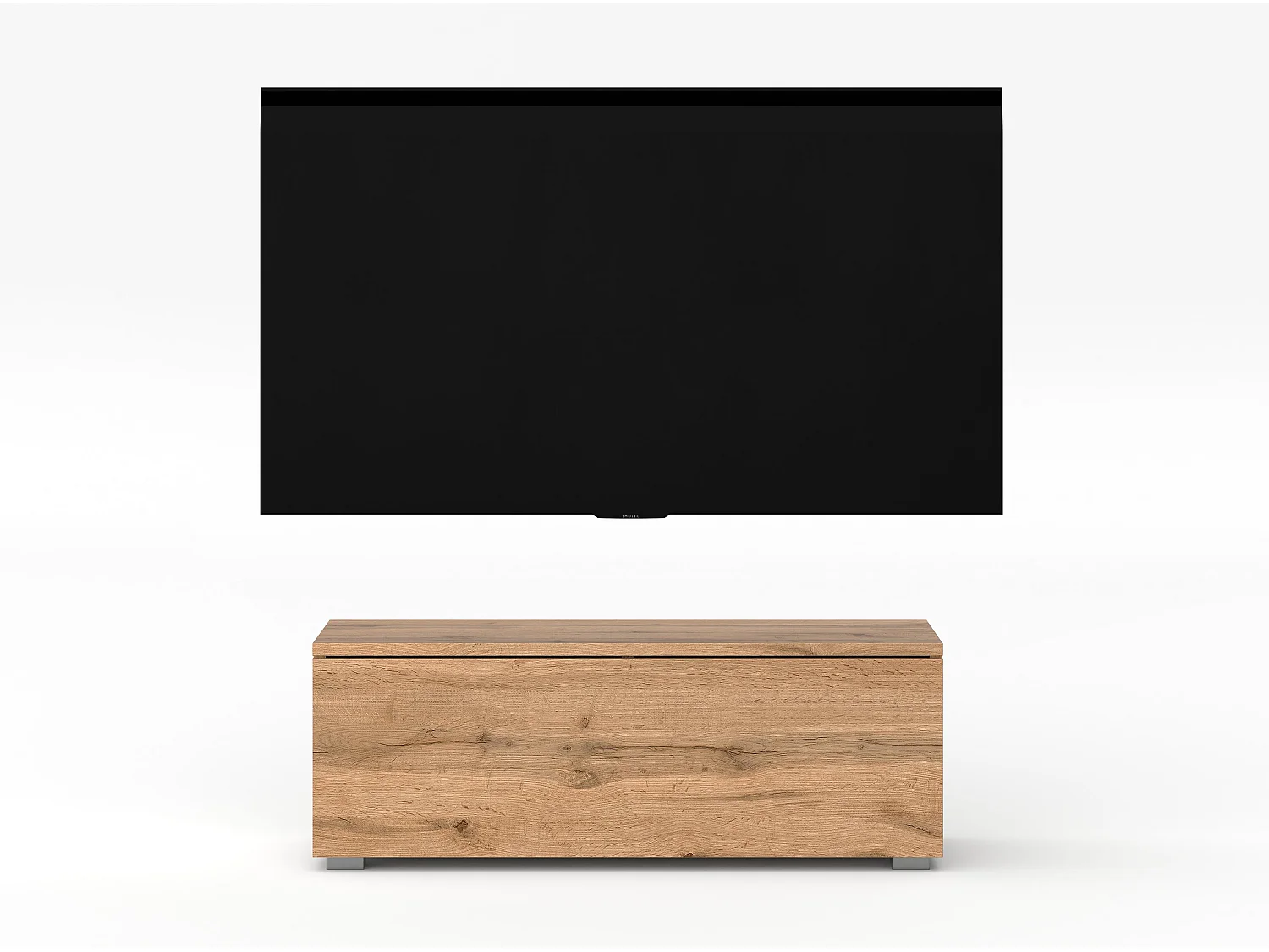 AX LIVING TV Board Loriano 100 cm breit braunes Lowboard Eiche Wotan