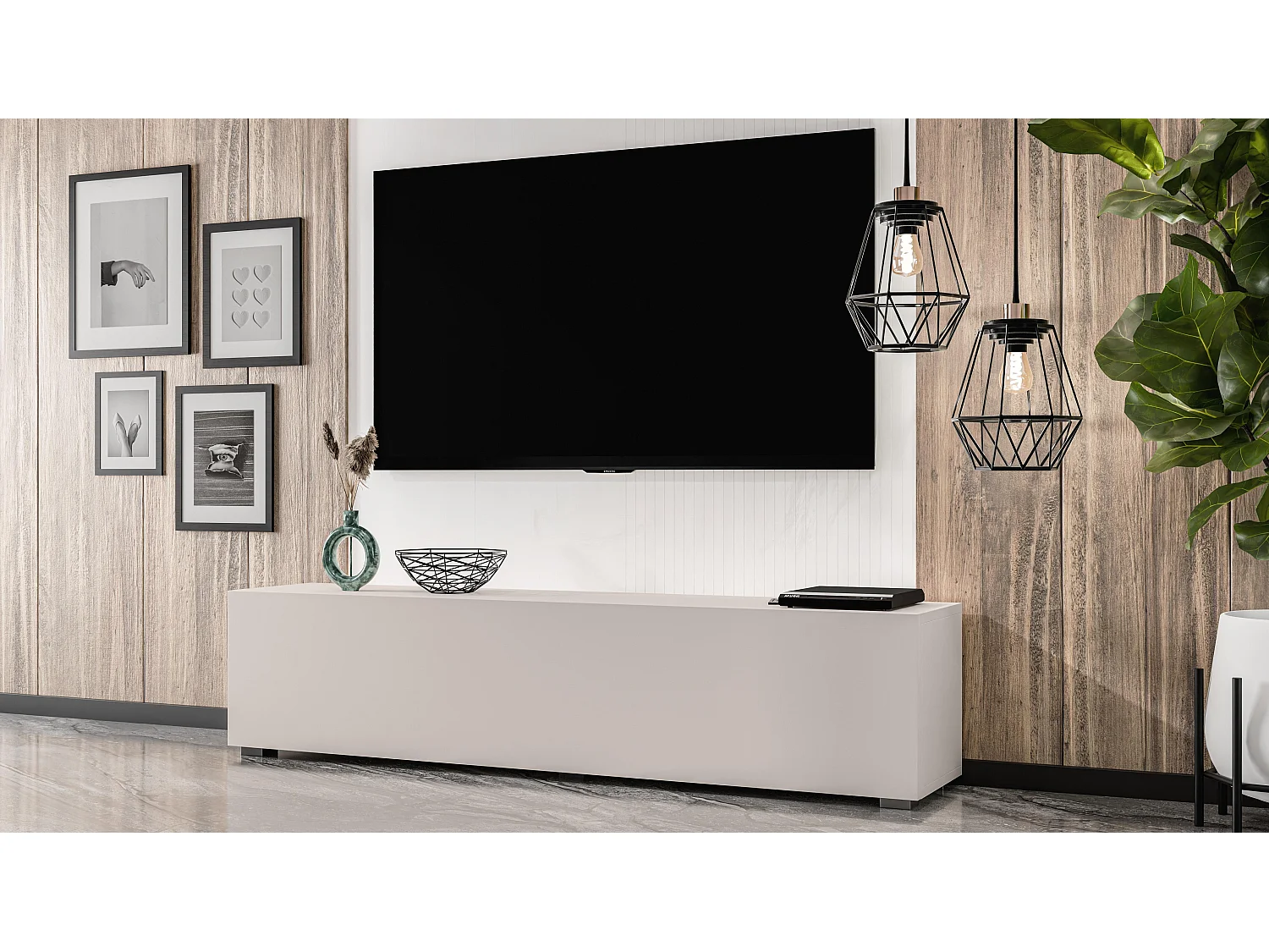AX LIVING ZIVOLLI TV-Board 160 cm beige Lowboard