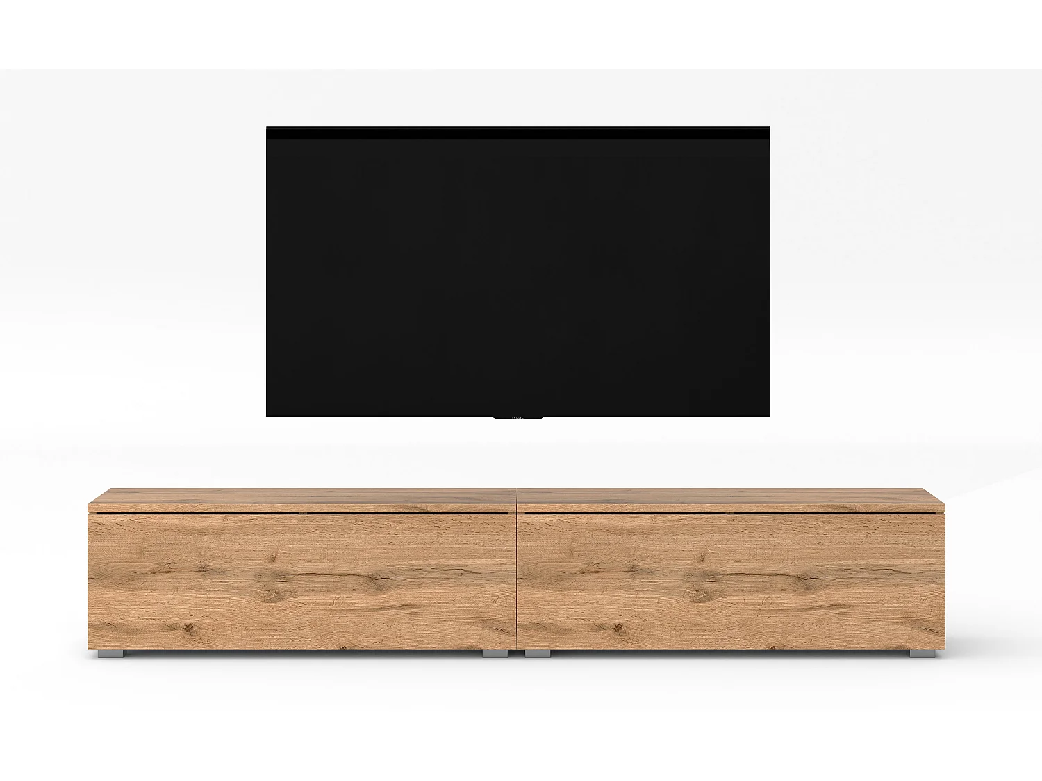 AX LIVING TV Schrank Designer Lowboard Eiche Wotan Loriano 2x100 cm