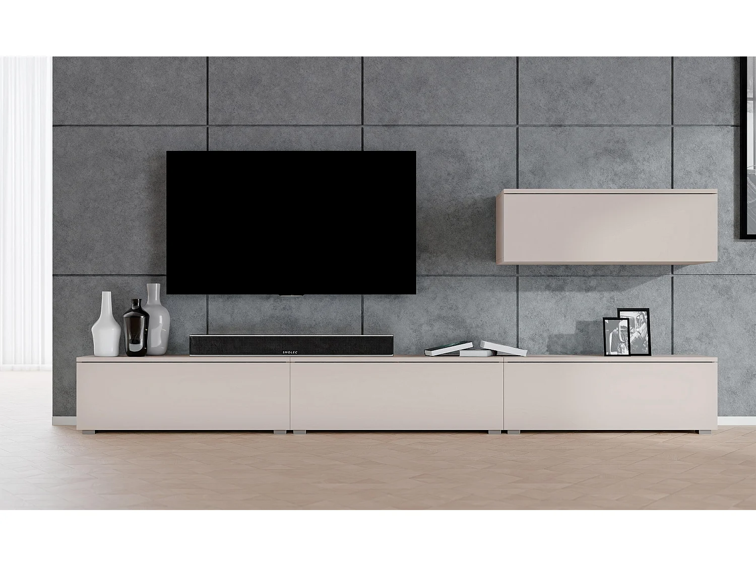 AX LIVING Meuble mural Loriano IV 300 cm beige cachemire