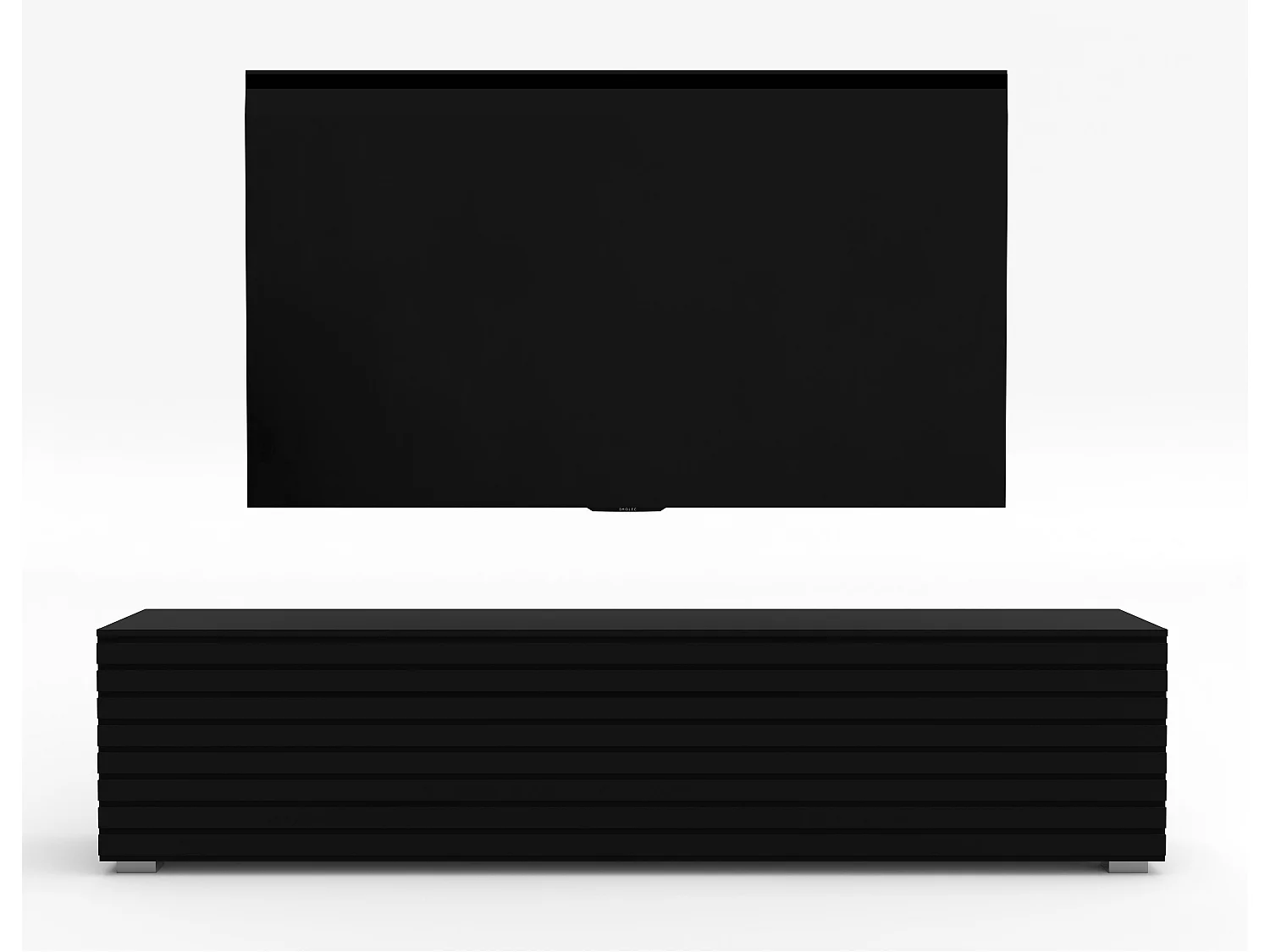 AX LIVING ZIVOLLI Lowboard 160 cm Schwarz Lamellenfront