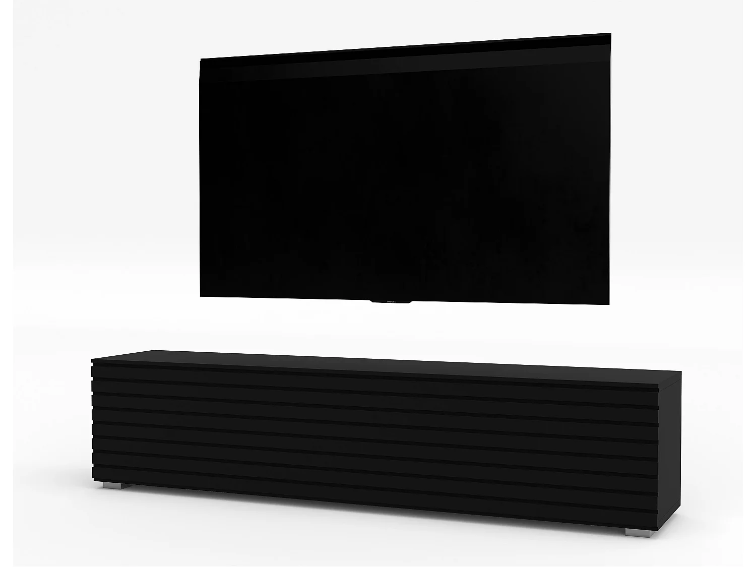 AX LIVING ZIVOLLI Lowboard 160 cm Schwarz Lamellenfront