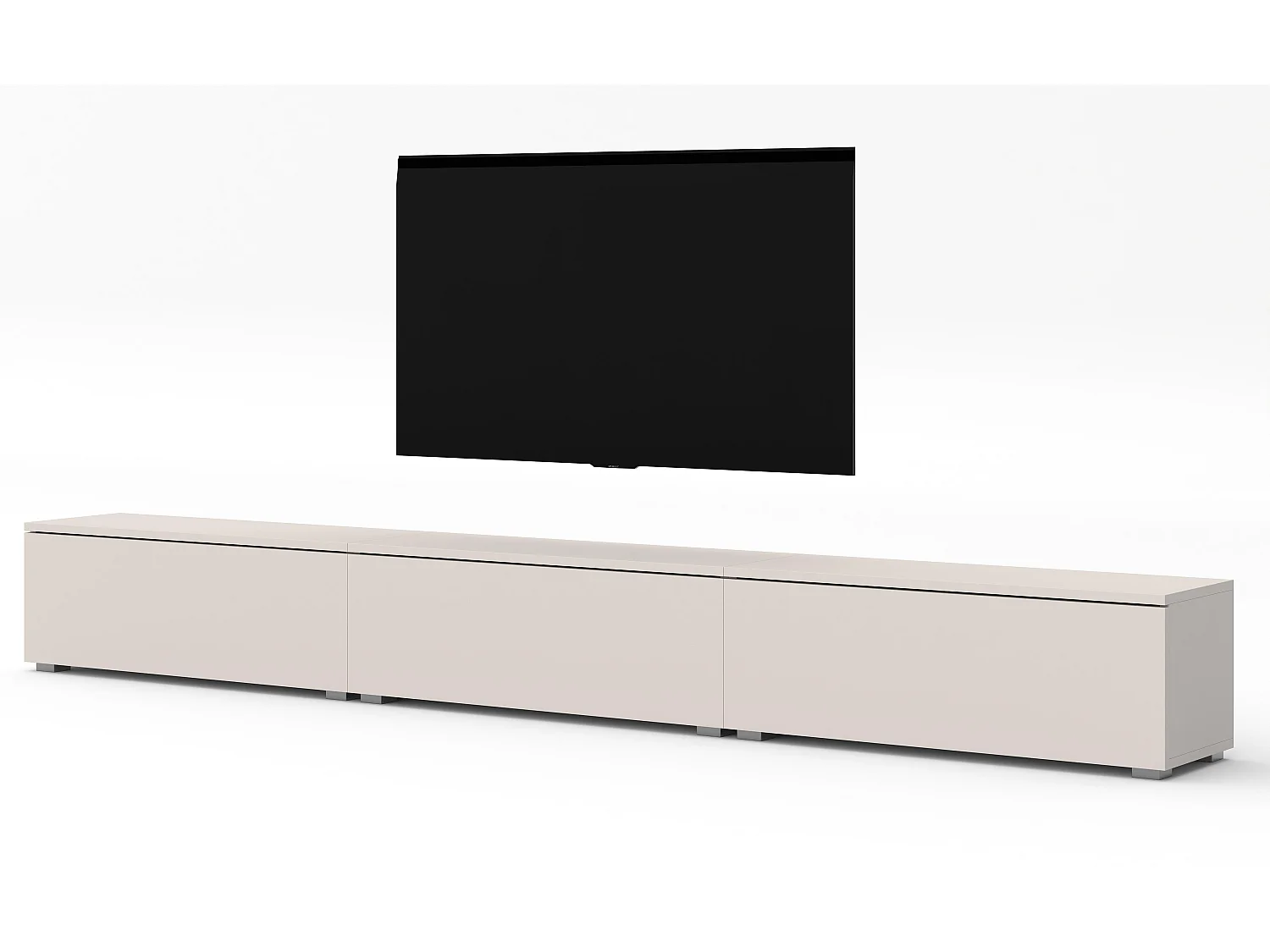 AX LIVING stehendes TV Board beige Loriano TV Bank 3x100 cm Kaschmir