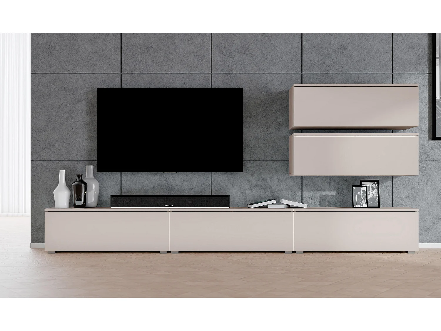 AX LIVING Meuble mural Loriano V 300 cm beige cachemire