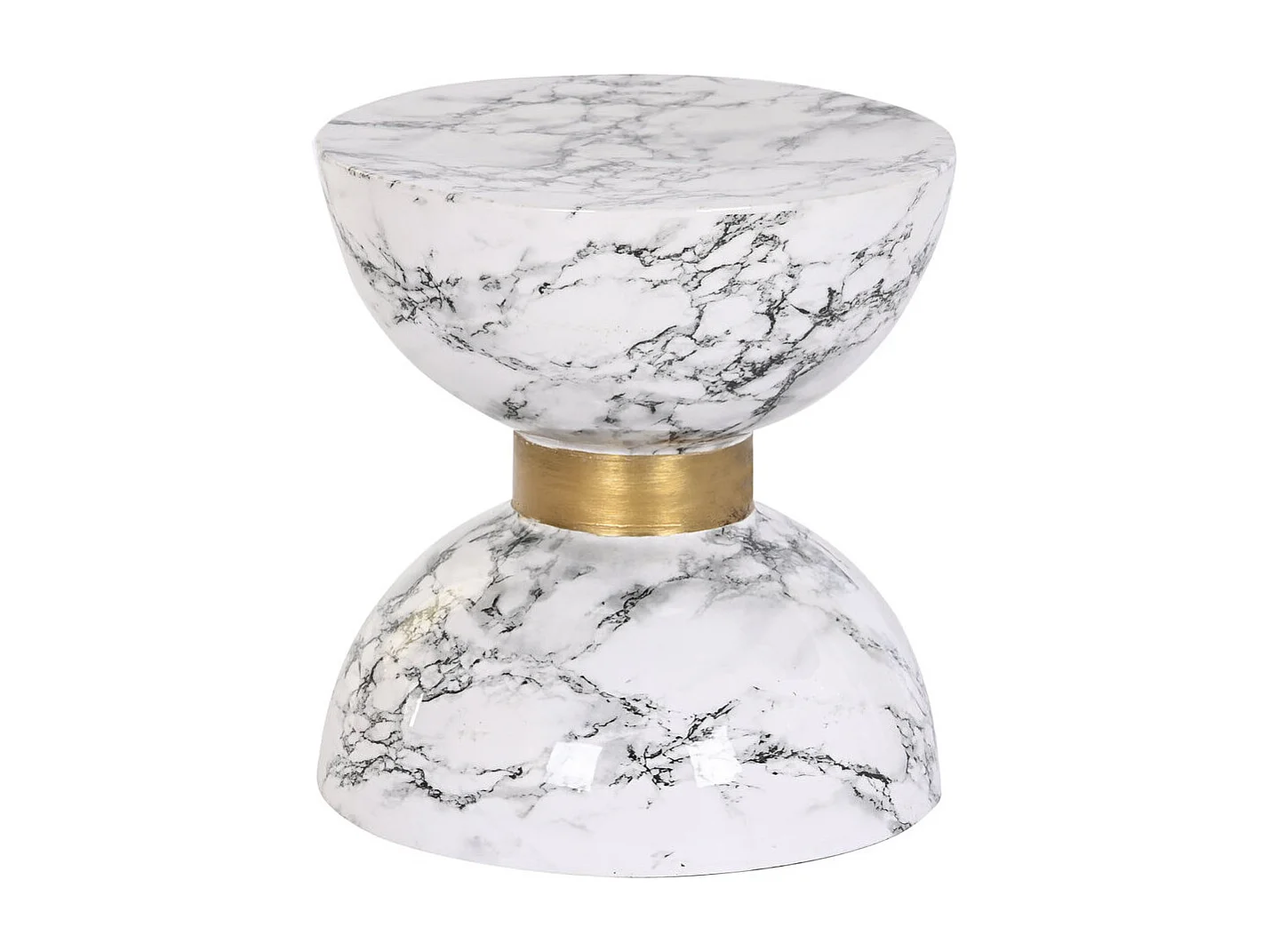 IJzeren bijzettafel 33x33x35 cm met marmerlook