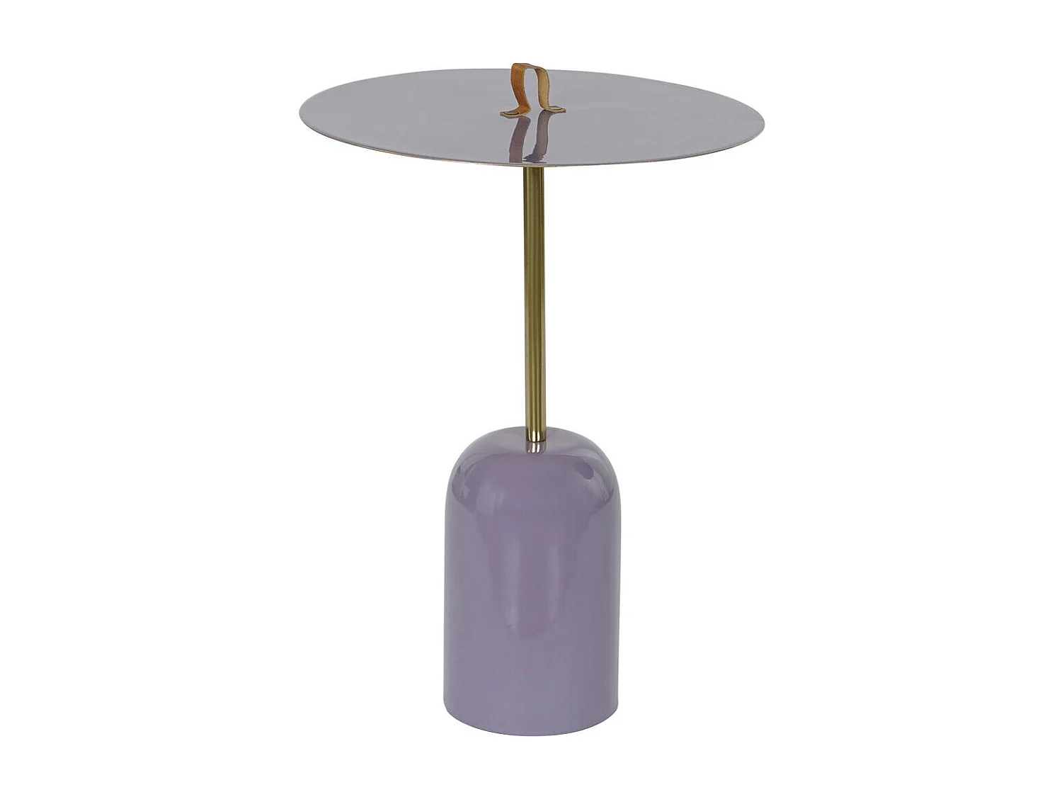 Mesita Auxiliar Hierro Piel 40X40X56 Asa Lacado