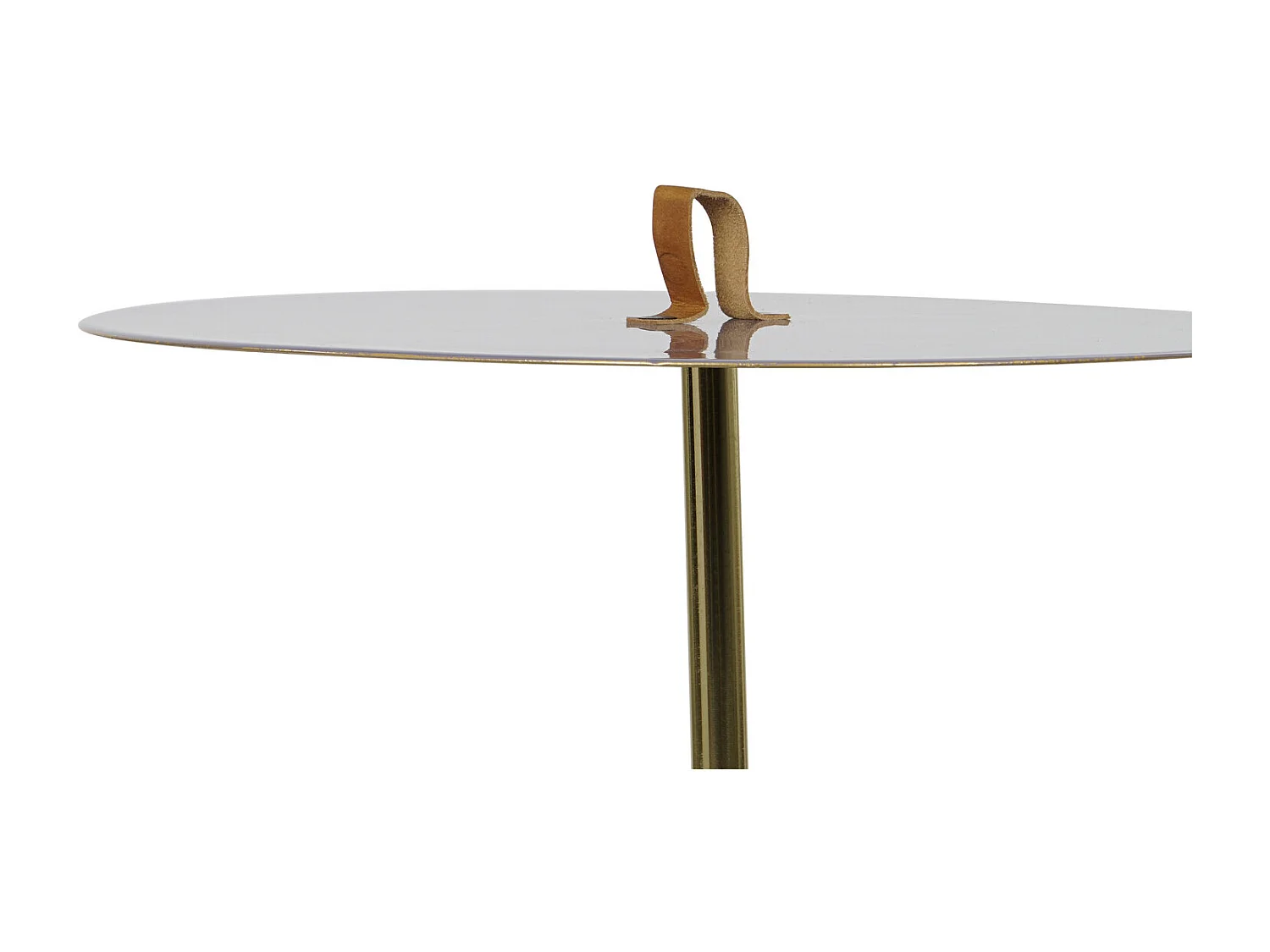 Mesita Auxiliar Hierro Piel 40X40X56 Asa Lacado