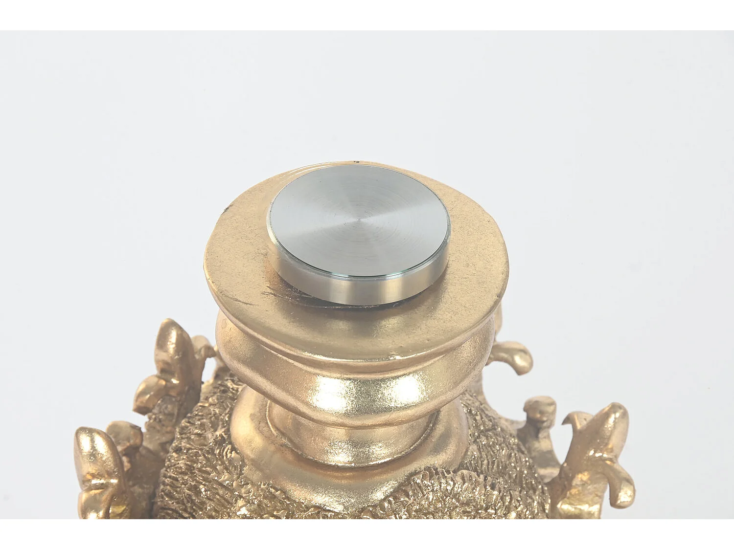 Bijzettafel van hars en glas, 60x60x59 cm, Gorilla-kleur.