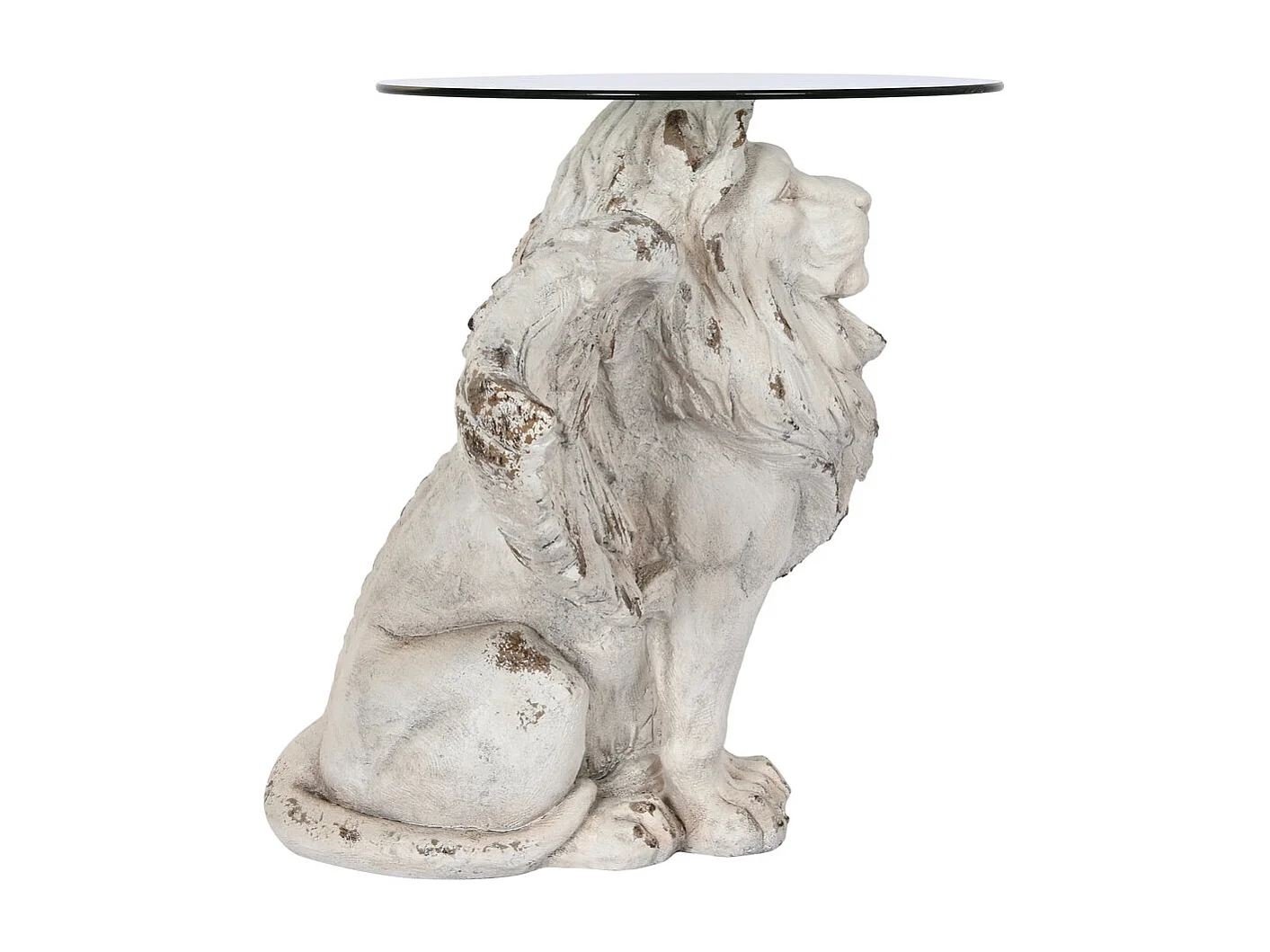 Magnesia bijzettafel 96x62x61 cm met gevleugelde leeuw