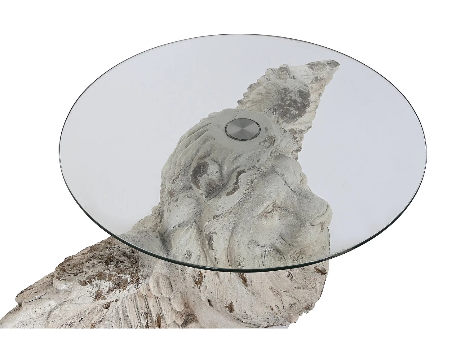 Magnesia bijzettafel 96x62x61 cm met gevleugelde leeuw