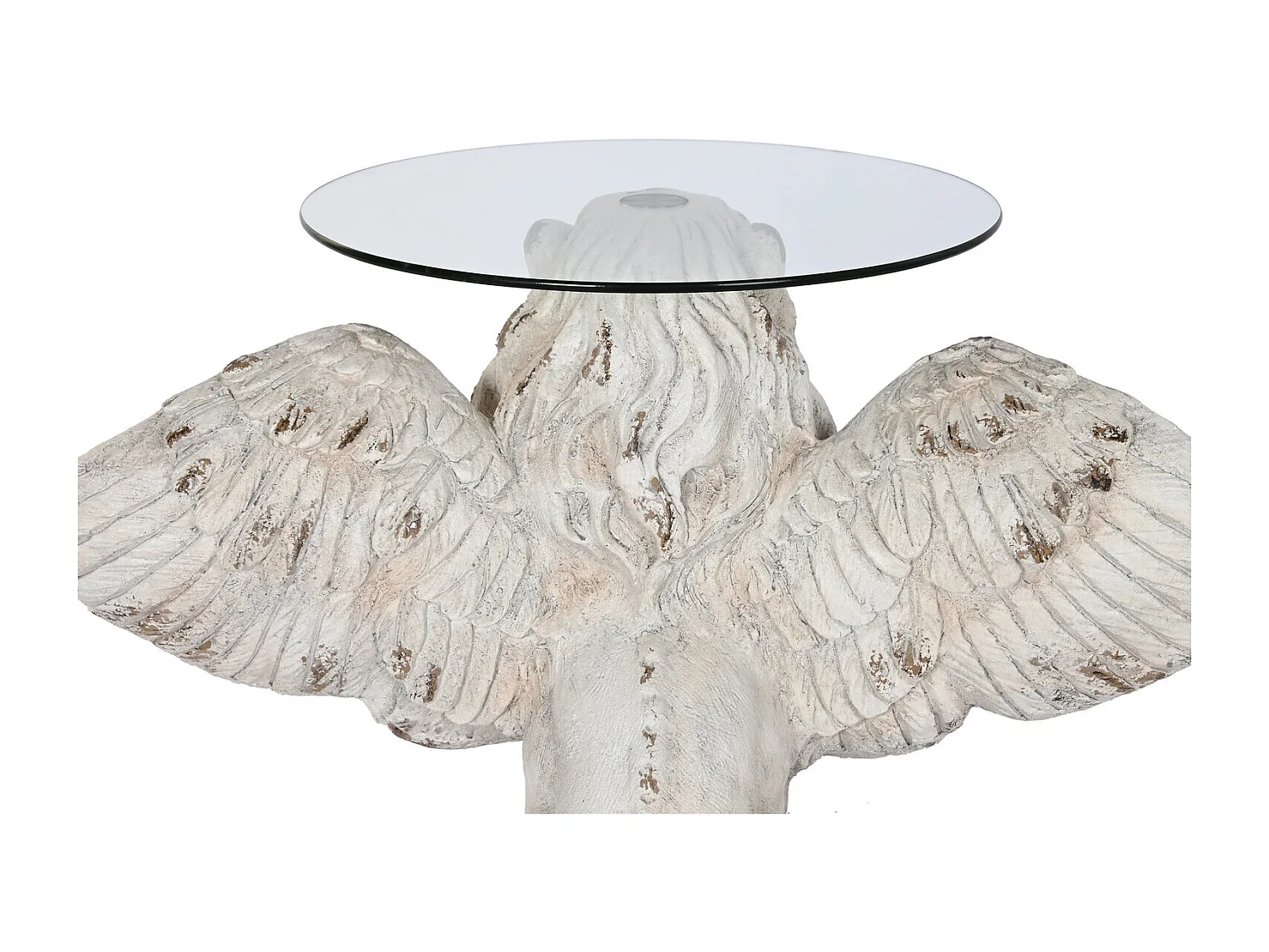 Magnesia bijzettafel 96x62x61 cm met gevleugelde leeuw