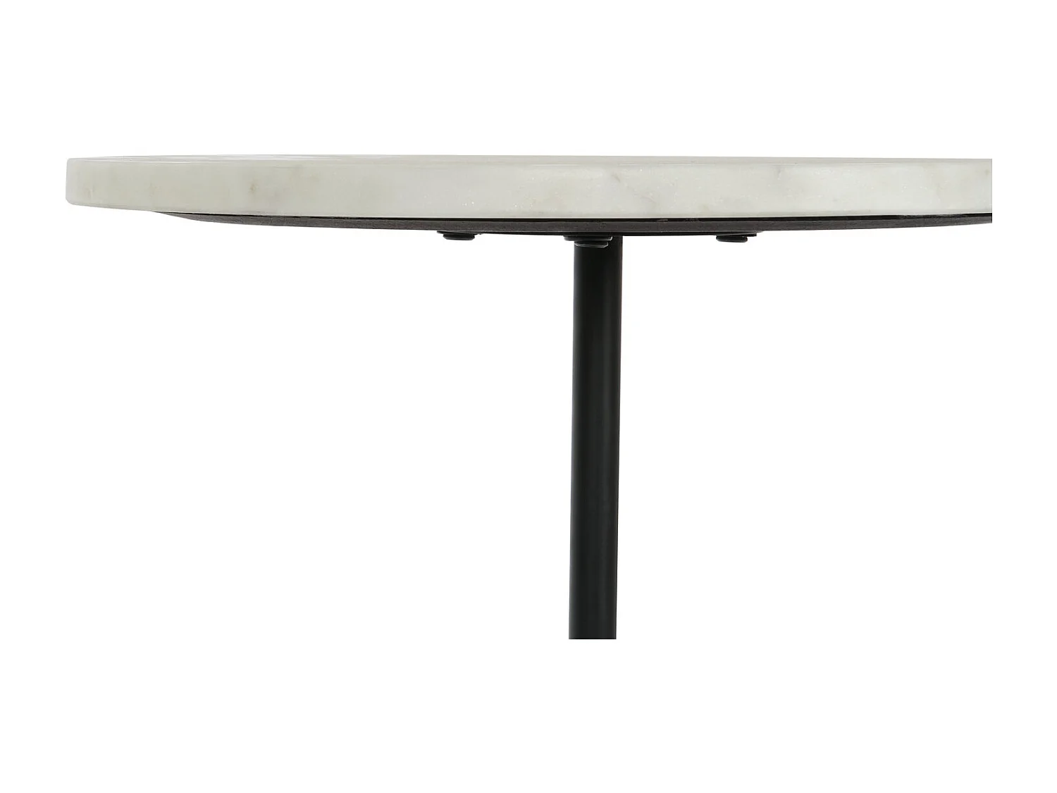 Marmeren en metalen bijzettafel 40x40x50