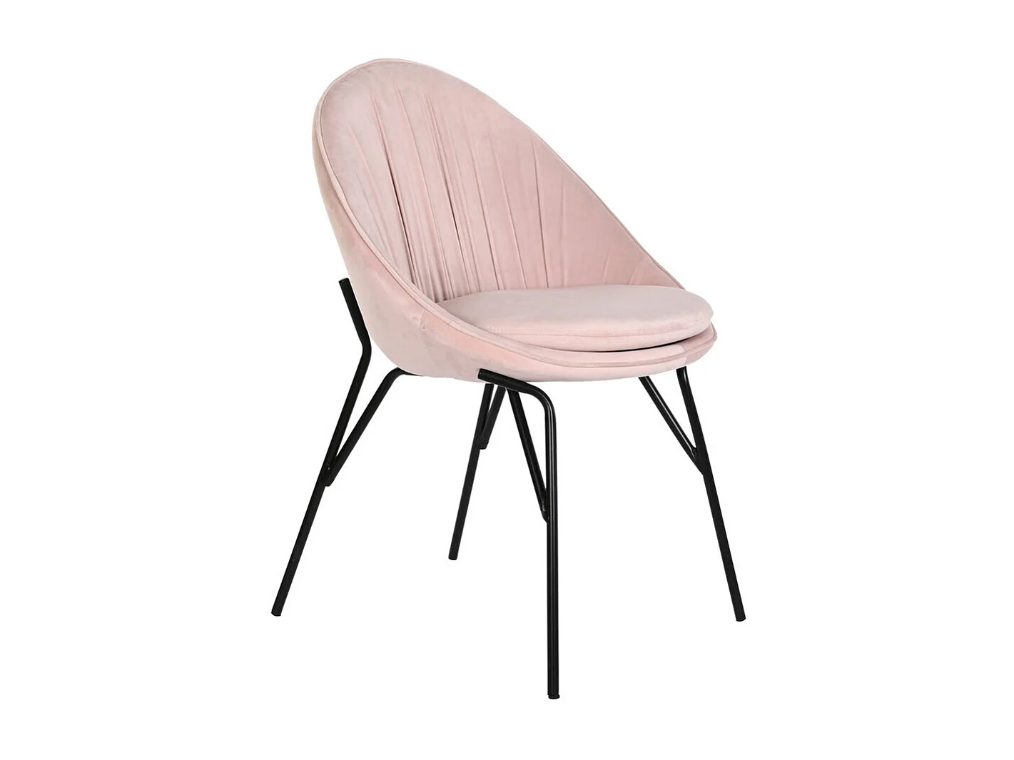 Sedia in metallo velluto 60X60X85 rosa