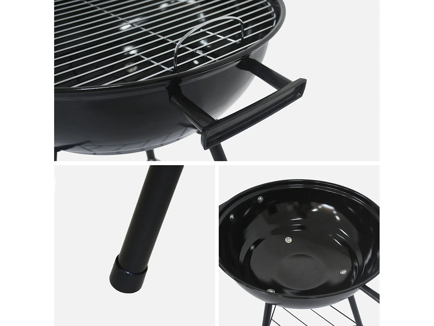 Barbacoa de carbón, ø39cm negro